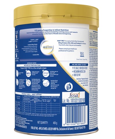 Nestle Nan Pro1 Infant Formula Powder Upto 6 Months(400 gram) Tin