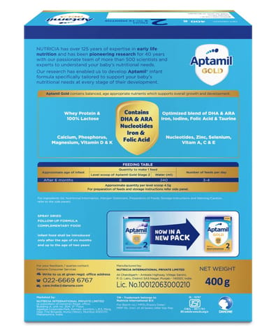 Aptamil Gold Infant Formula Powder Stage 2-400g