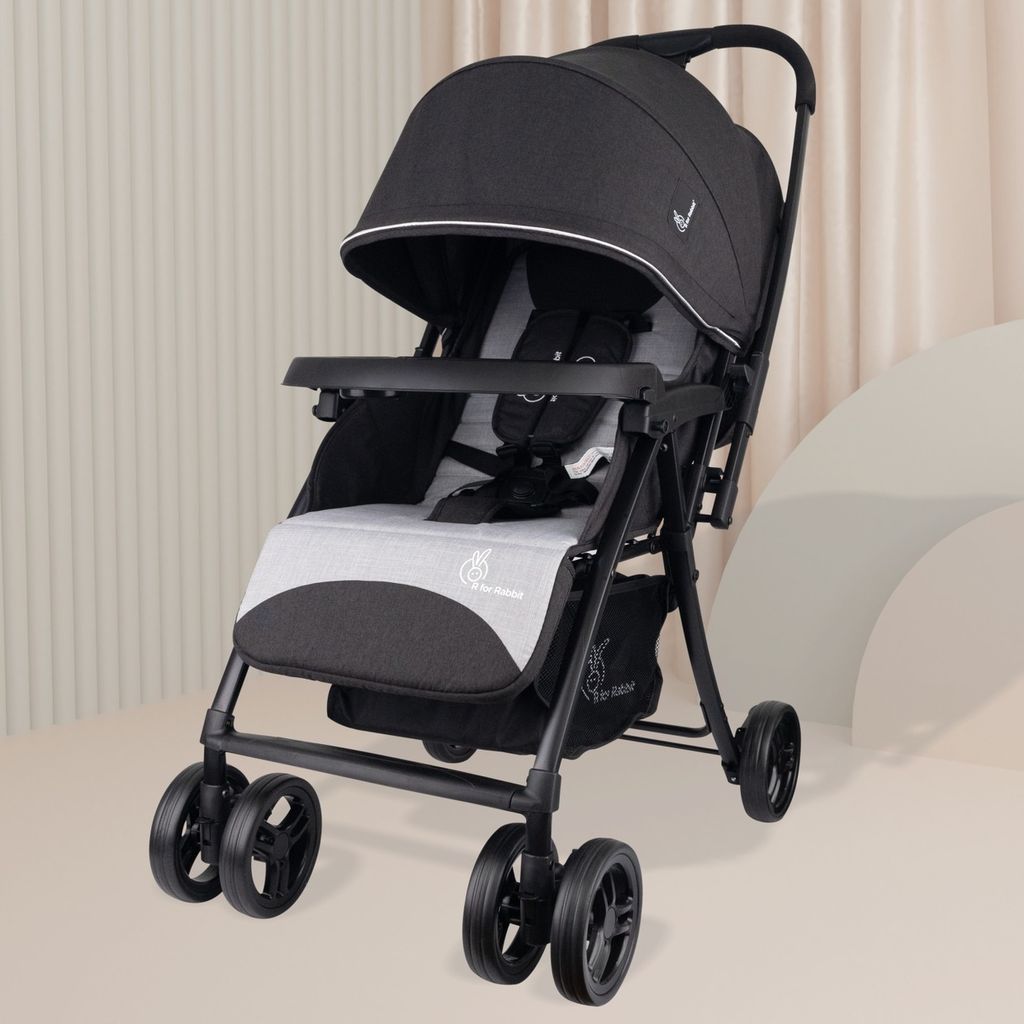 R for Rabbit Poppins Joy Cute Stroller For Kids Black Grey