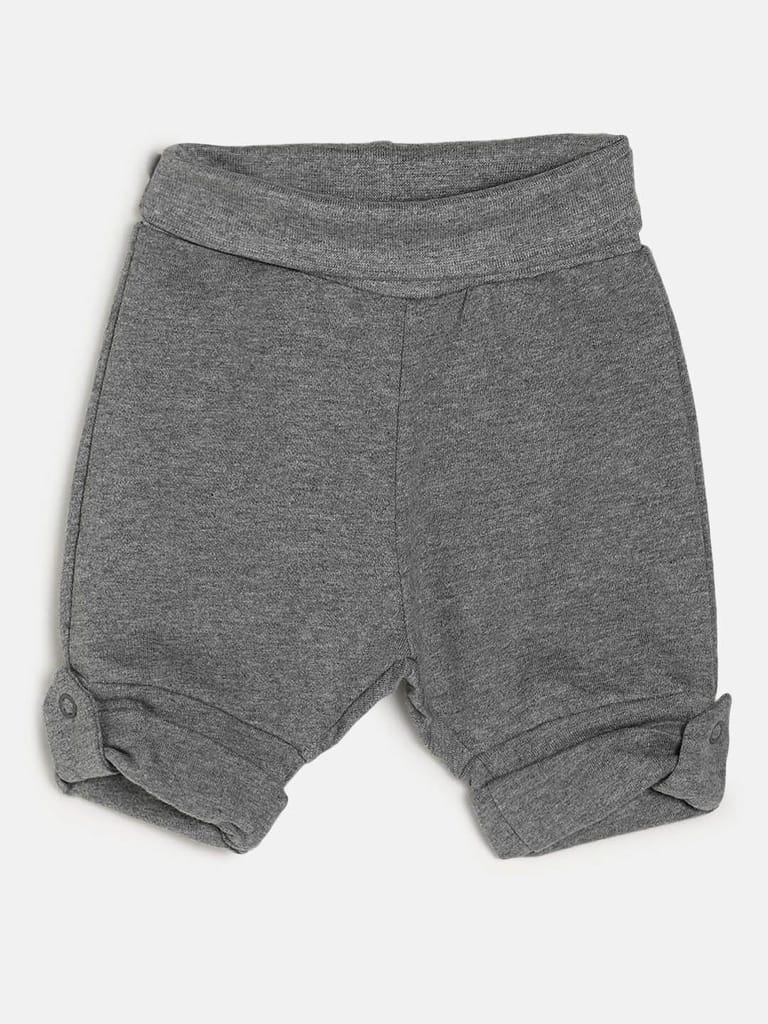 Chayim Baby Cotton Rich Expandable Knit Shorts Grey