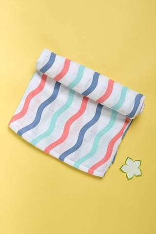 Kaarpas Ocean Dive organic muslin cotton swaddle: Dreamy Waves