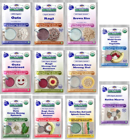 Tummy Friendly Foods Porridge Mixes (6-8 Months,550 g, Pack of 11)