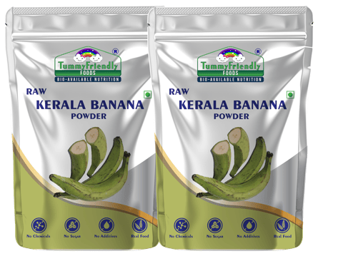 Tummy Friendly Foods Natural Raw Kerala Banana Powder | Raw Nendran Banana Powder | No Chemicals Cereal (400 g, Pack of 2)