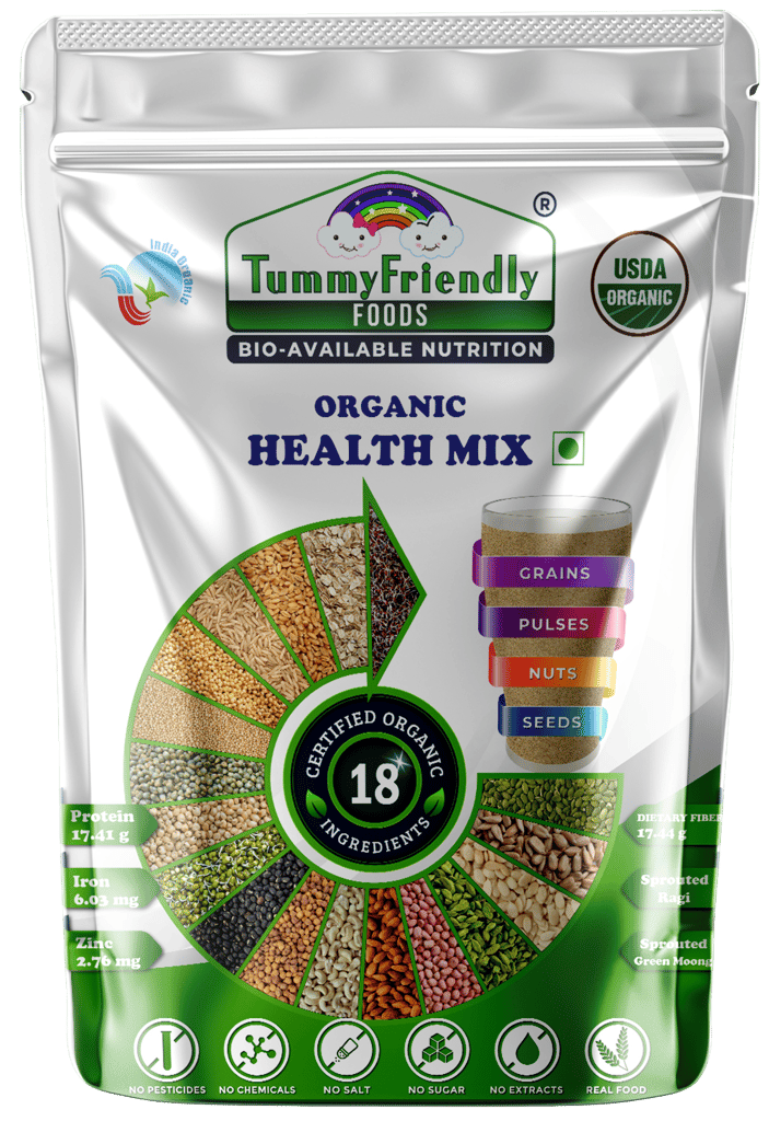 Tummy Friendly Foods Organic Health Mix for Kids and Adults. No Chemicals, No Pesticides 1600 g (Pack of 2)