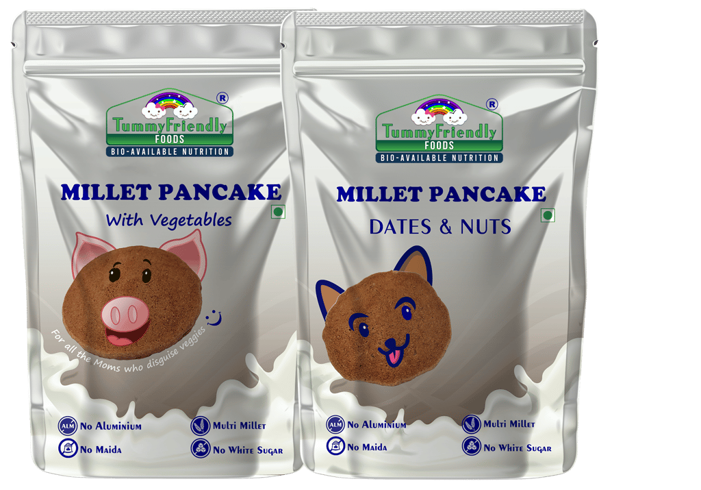 Tummy Friendly Foods Millet Pancake Mix - Veggies, Dates, Nuts. HealthyBreakfast. 2 Packs 150g Each Cocoa Powder (2 x 150 g)
