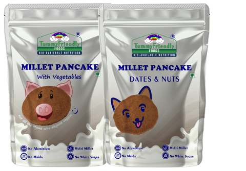 Tummy Friendly Foods Millet Pancake Mix - Veggies, Dates, Nuts. HealthyBreakfast. 2 Packs 150g Each Cocoa Powder (2 x 150 g)