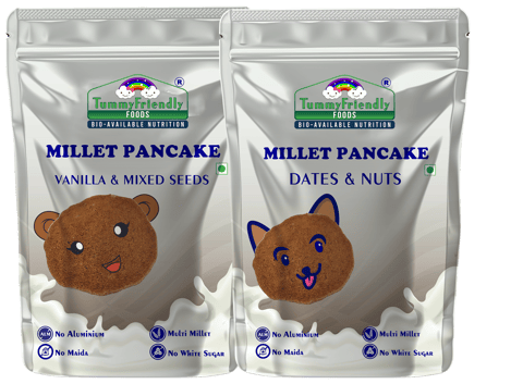 Tummy Friendly Foods Millet Pancake Mix - Dates, Nuts, Seeds. HealthyBreakfast. 2 Packs 150g Each Cocoa Powder (2 x 150 g)