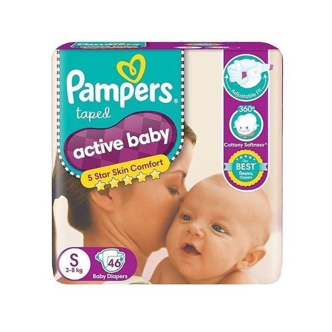 Pampers Small- Pack of 46 Active Baby NB Econ(3-8 kg)