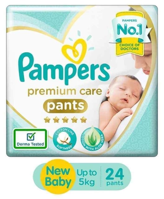 Pampers Premium Care Pants Diapers New Baby 24 Pieces Upto 5 kg
