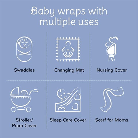 TinyLane 100% Organic Bamboo Cotton Muslin Baby Swaddle Wrappers Duck & Classic White Print Pack of 2 - Multicolor