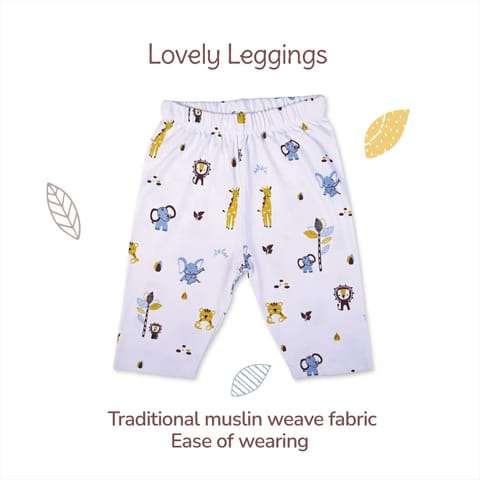 Tiny Lane Adorable & Comfy Baby Clothing Paws Set - Jungle Tribe Jhabla, Legging, & Cap Booties Miten