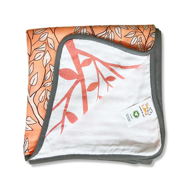 TinyLane 100% Organic (55% Bamboo + 45% Cotton) Super Soft Baby Muslin Blankets