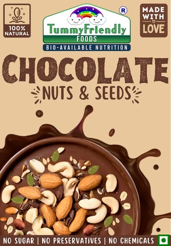 Tummy Friendly Foods Chocolate Nuts and Seeds Mix - 1 pack - 100 g . Healthy Ragi Biscuits, snacks for Baby, Kids & Adults