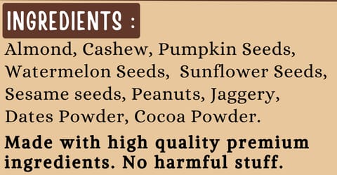 Tummy Friendly Foods Chocolate Nuts and Seeds Mix - 1 pack - 100 g . Healthy Ragi Biscuits, snacks for Baby, Kids & Adults