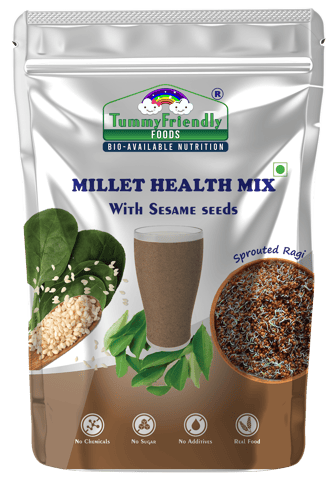 Tummy Friendly Foods Organic Millet Health Mix With Sesame Seeds and Curry Leaves 800 g