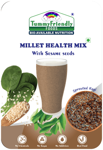 Tummy Friendly Foods Organic Millet Health Mix With Sesame Seeds and Curry Leaves 800 g