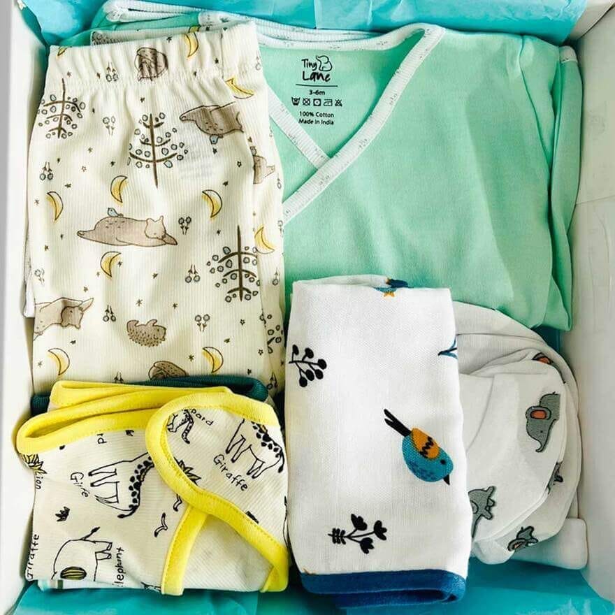 Tiny Lane All In One Baby Minty Gift Set | Pack Of 9