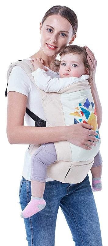 R for Rabbit Hug Me Elite Front & Back Carrier Position, Soft Linen Fabric, Wide Strap With Cap & Mobile Pocket(Cream)