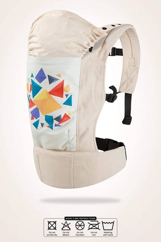 R for Rabbit Hug Me Elite Front & Back Carrier Position, Soft Linen Fabric, Wide Strap With Cap & Mobile Pocket(Cream)