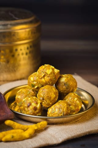 Maa Mitahara  Haldi Laddu | Homemade Laddu | Authentic Indian Taste | Immunity Booster Laddu(500 gm)
