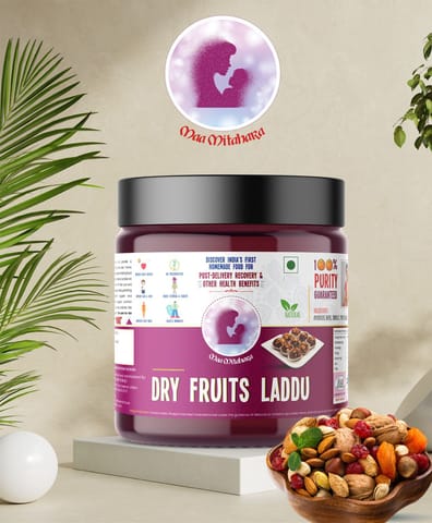 Maa Mitahara  Dryfruits Laddu  | Purely Made with Mixed Dry Fruits, Nuts, Seeds | No Sugar | No Jaggery | (500 gm)