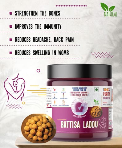 Maa Mitahara  Battisa Laddu Tasty Healthy | Packed with Amino Acid & Calcium | Fight Anemia & Boost Hemoglobin | Battisa Laddu for Men Women (500 gm)