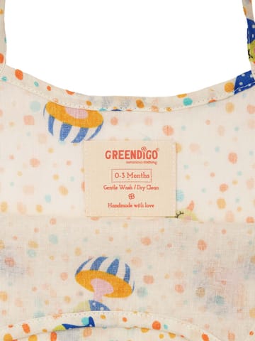 Greendigo Organic Mulmul Cotton Half-sleeve Jhabla for baby (set of 3) 0-3 months for new born babies