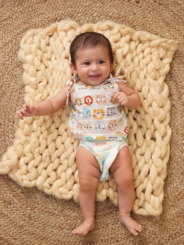 Greendigo Organic Mulmul Cotton Half-sleeve Jhabla for baby (set of 3) 0-3 months for new born babies