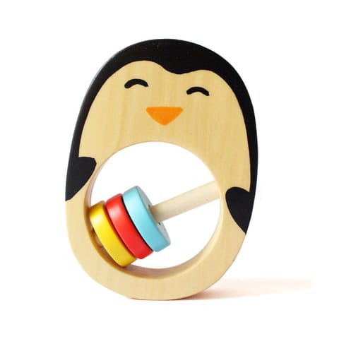 Shumee Penguin Wooden Rattle