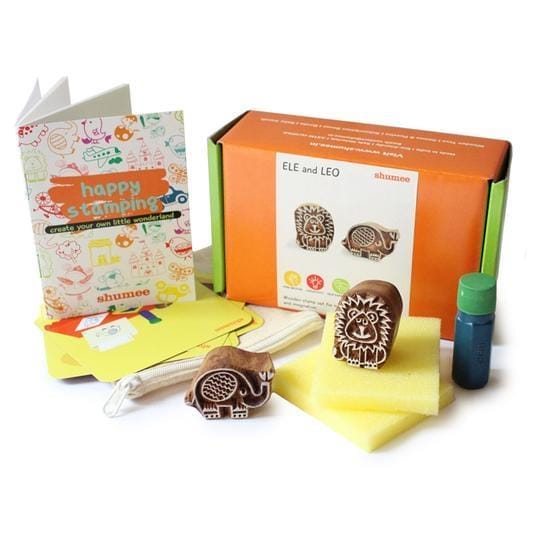 Shumee Ele and Leo Wooden stamps set
