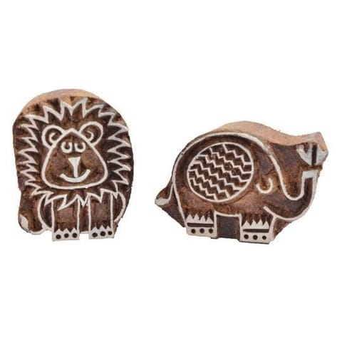 Shumee Ele and Leo Wooden stamps set