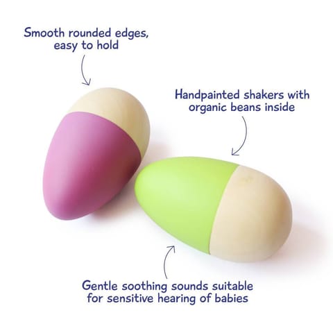 Shumee Wooden Egg Shakers (0 Years+) - Discover Sounds & Enhance Senses