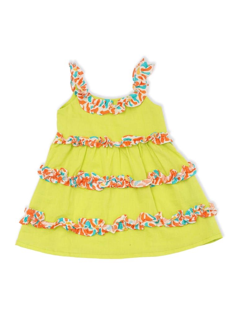 Greendigo 100% Organic Cotton Sleeveless Frock / Dresses for new born baby girl
