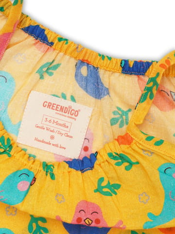 Greendigo 100% Organic Cotton Half Sleeve Rompers, Sleepsuit, Onesie for newborn baby girls