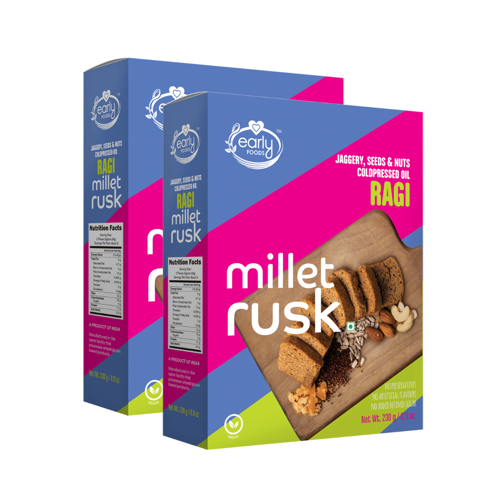 Early foods Twin Pack - Ragi Millet Rusk, 230gX2