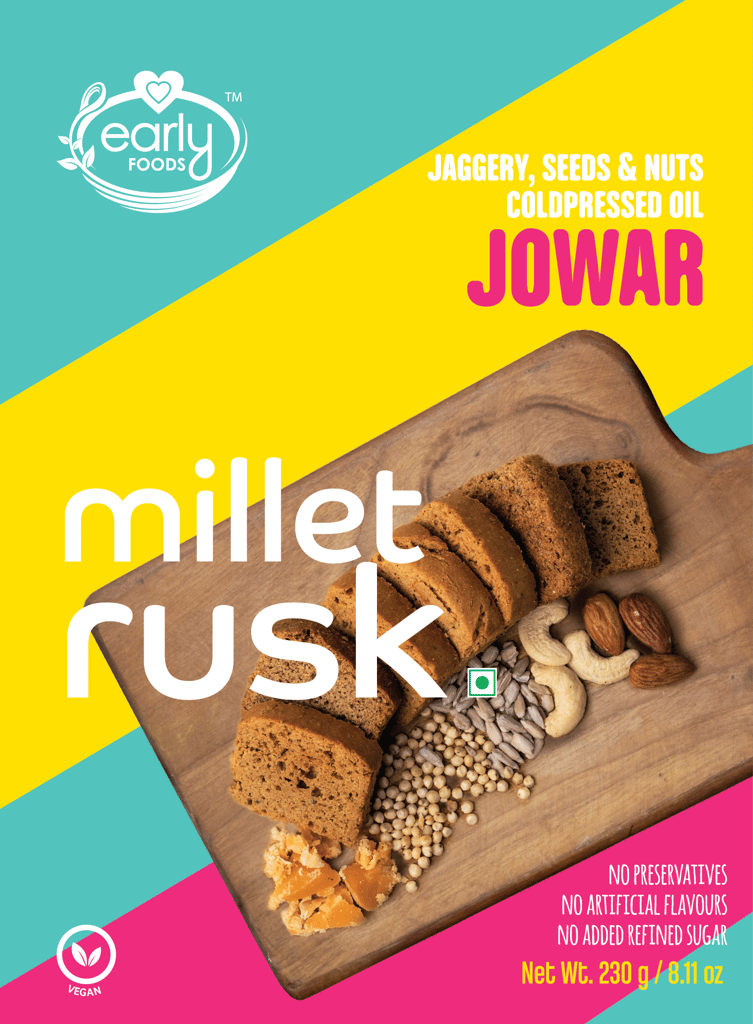 Early foods Twin Pack - Jowar Millet Rusk, 230gX2