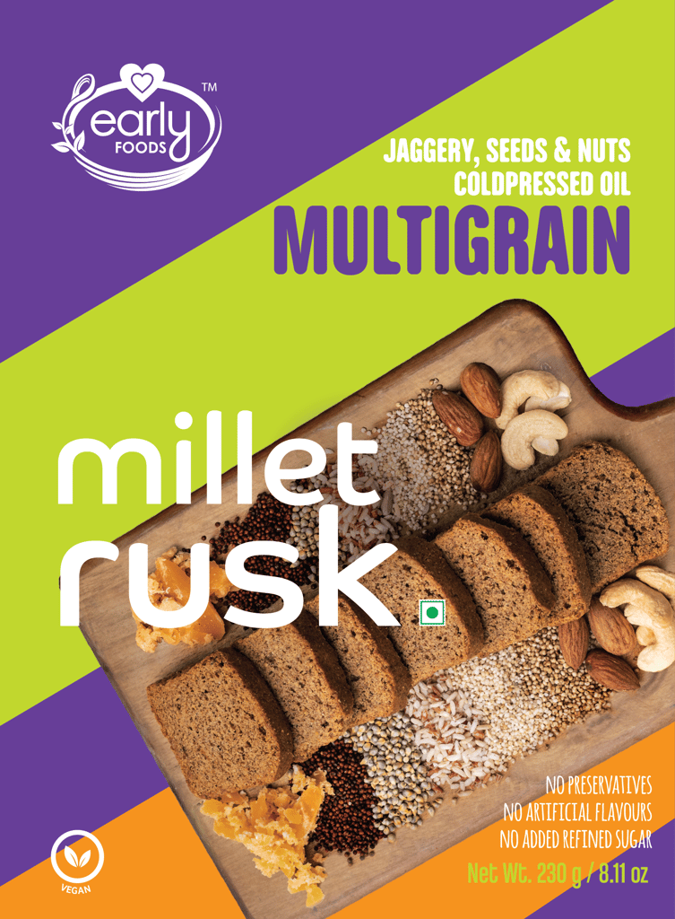 Early foods Twin Pack - Multigrain Millet Rusk, 230gX2