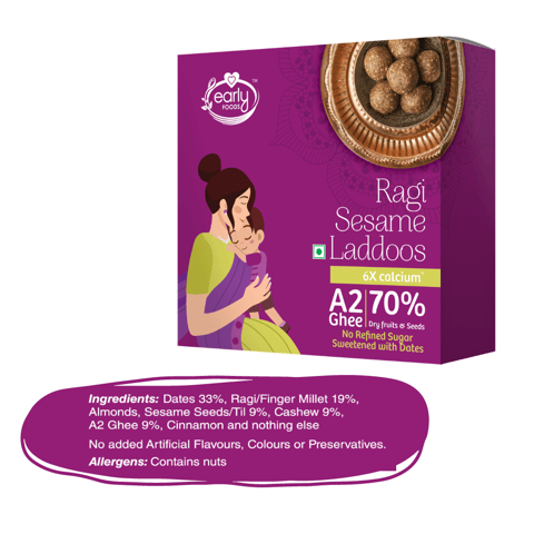 Early foods Ragi Sesame A2 Ghee Laddoos, 250g