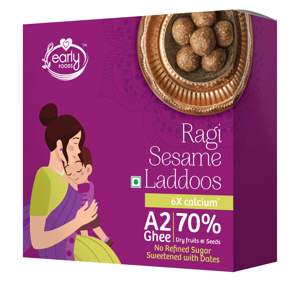 Early foods Ragi Sesame A2 Ghee Laddoos, 250g