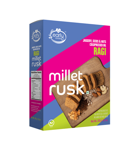 Early foods Pack of 3 - All Millet Rusks, 230gX3