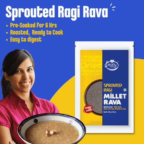 Early foods Sprouted Ragi Millet Rava, 250g