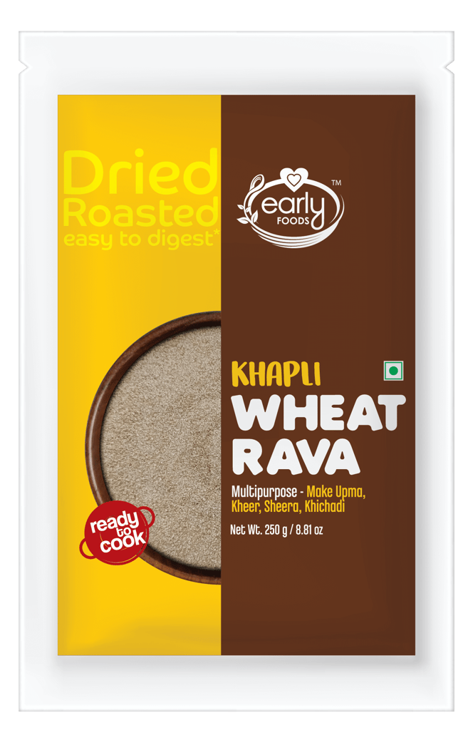 Early foods Whole Khapli Wheat Rava, 250g