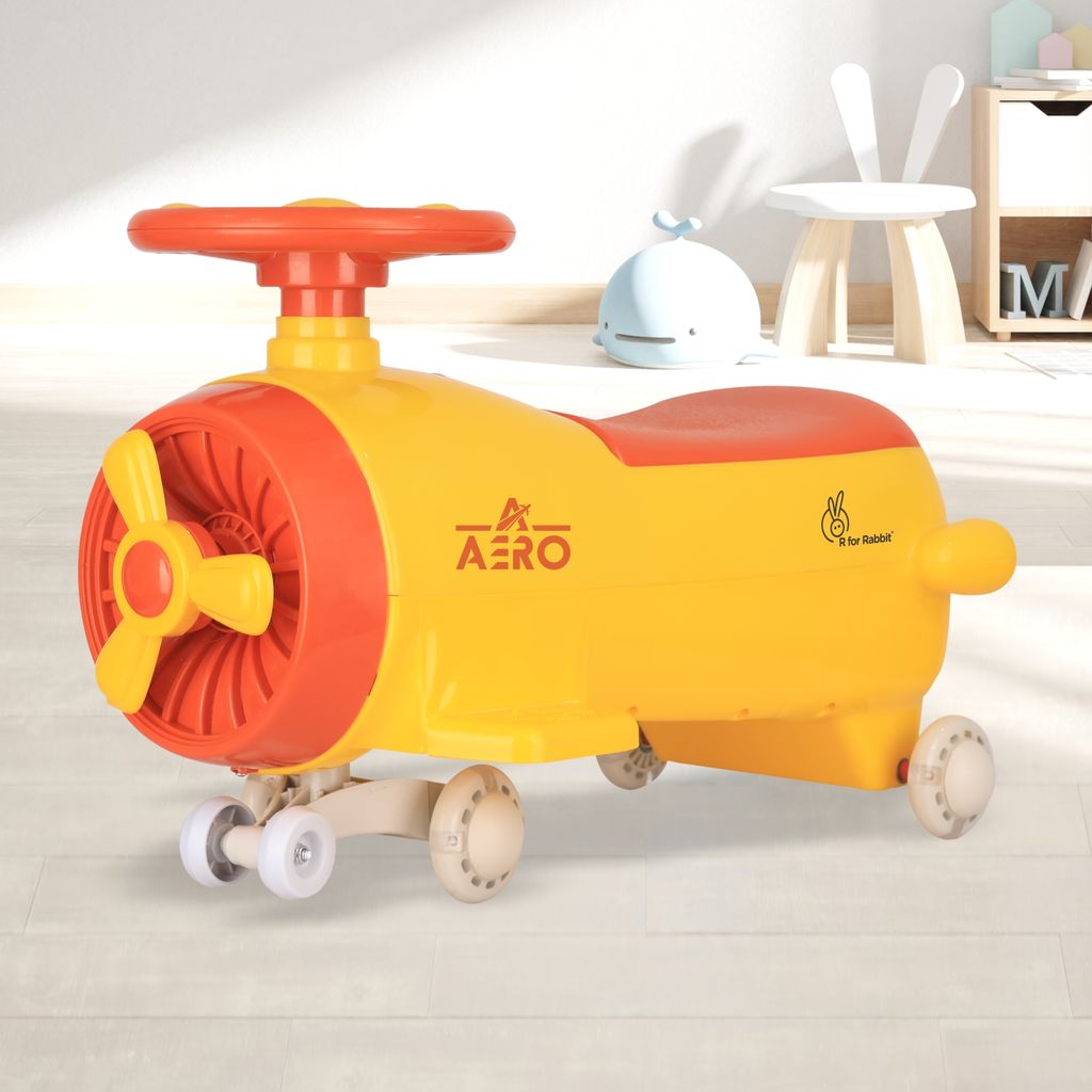 R for Rabbit Iya Iya Aero Swing Car For Kids (Yellow Orange)