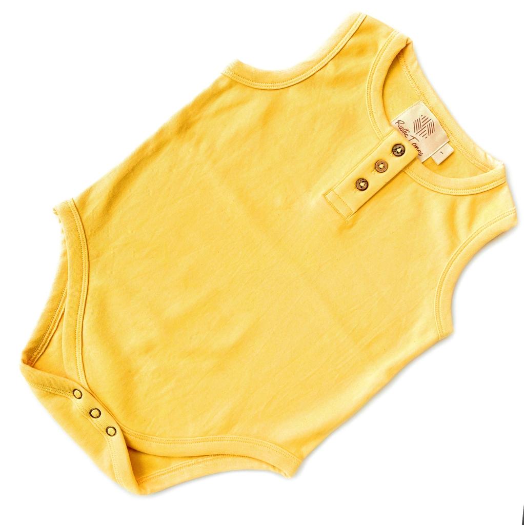 Rustic TonesOrganic Cotton Yellow Onesie