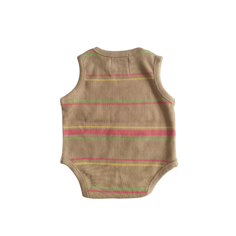 Rustic TonesOrganic Cotton Derby Warm sand Onesie