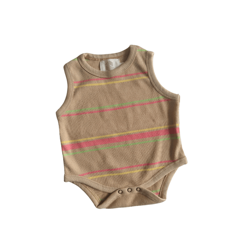 Rustic TonesOrganic Cotton Derby Warm sand Onesie