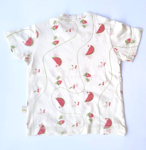 Rustic TonesBamboo Half Hand T-shirt Shorts set - berries & melon