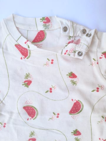 Rustic TonesBamboo Half Hand T-shirt Shorts set - berries & melon