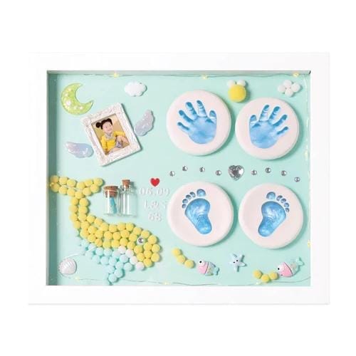 Charismomic Baby Hand & Footprint clay Frame LED -Teal Dolphin
