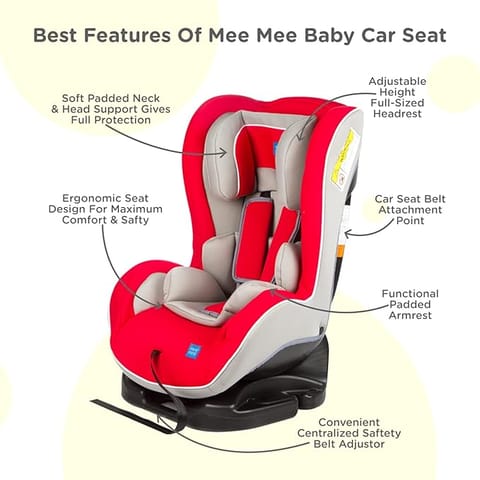 Mee Mee Cozy Baby Carry Cot, Rocking Chair With Thick Cushioned, 3 Point safety belt, Safety Belt Lap Belt, 4 in 1 Multi Purpose, 6 Months to 5 Years & Weight Capacity Upto 15 Kgs (Multi Red)